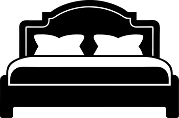 Master Bedroom Bed Black Silhouette Graphic