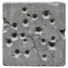 Concrete Block with Bullet Holes