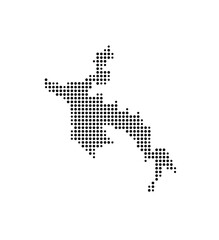 Symbol Map of the Island Westray (United Kingdom) showing the island with just a few black dots