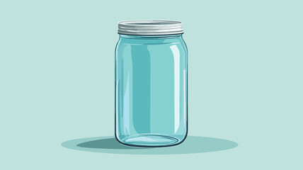 Empty Glass Can Vector Illustration in Simple Flat Design