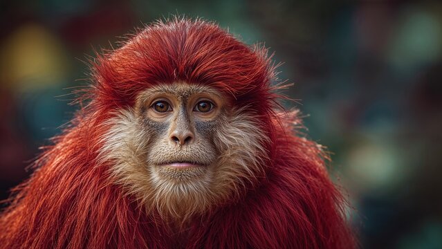 An artistic portrayal of the Patas monkey (Erythrocebus patas)