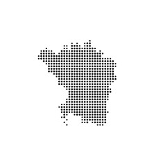 Symbol Map of the Island Psara (Greece) showing the island with just a few black dots