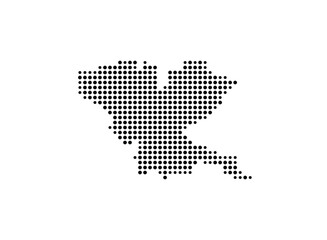 Fototapeta premium Symbol Map of the Island Pserimos (Greece) showing the island with just a few black dots