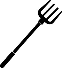 Garden Rake with Wooden Handle Silhouette