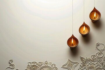 minimalistic design Diwali festival of lights holiday design with paper cut style