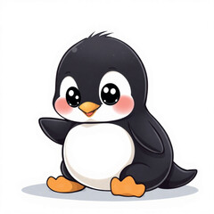 cute baby penguin bird