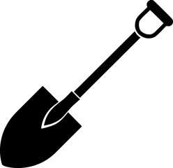 Long Handle Digging Shovel Tool Silhouette