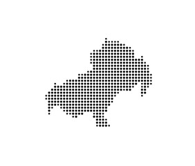 Symbol Map of the Island Skiathos (Greece) showing the island with just a few black dots