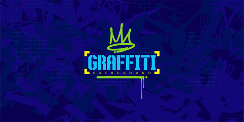 Cool Abstract Colorful Urban Street Art Graffiti Style Vector Illustration Background Template