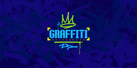 Cool Abstract Colorful Urban Street Art Graffiti Style Vector Illustration Background Template