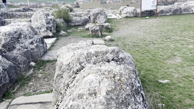 Hattusa, also Hattuşa, Ḫattu&scaron;a, Hattusas, or Hattusha, was the capital of the Hittite Empire in the late Bronze Age during two distinct periods. Its ruins lie near modern Boğazkale, Turkey