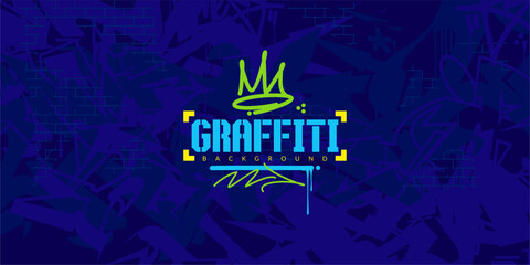 Cool Abstract Colorful Urban Street Art Graffiti Style Vector Illustration Background Template