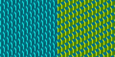Trendy New Simple Flat Seamless Abstract Geometric Vector Illustration Background Pattern Set