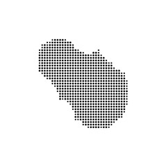 Symbol Map of the Island Pantelleria (Italy) showing the island with just a few black dots