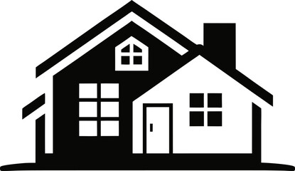 Residential House Silhouette Vector Icon