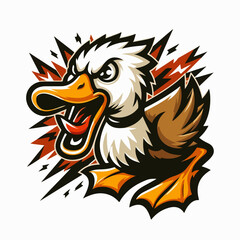  illustration of a vicious duck