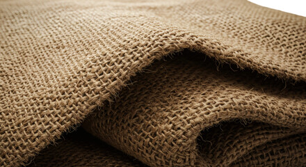 Close up of a natural burlap fabric texture.