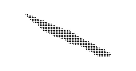 Symbol Map of the Island Ilha de Sao Jorge (Portugal) showing the island with just a few black dots