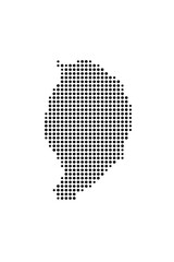 Symbol Map of the Island Ilha do Corvo (Portugal) showing the island with just a few black dots