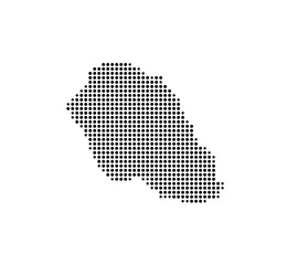 Symbol Map of the Island Ilha Graciosa (Portugal) showing the island with just a few black dots