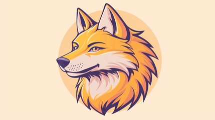 Fototapeta premium Cartoon Fox Portrait, Friendly Animal, Cute Design, Digital Art