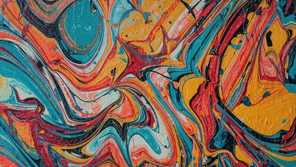 Brightly colored abstract graphic composition