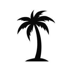 Palm tree silhouettes, black and white silhouette vector. Tropical palm tree