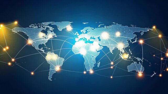Abstract global connections world map graphic