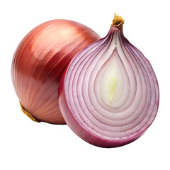Onion cut isolated on transparent background