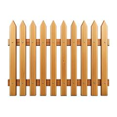 Wooden fence isolated on transparent background