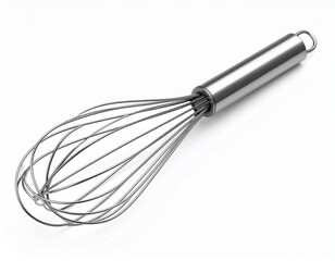 Stainless Steel Whisk on White — A Minimalist Ode to Culinary Craft and Kitchen Essentials