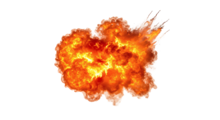 Explosive burst of fire on a black background.