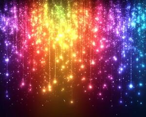 Rainbow Glitter Sparkle Falling.