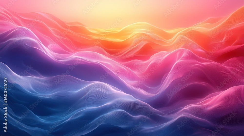 Poster Abstract gradient background. Abstract blurred gradient background colours with dynamic effect. Soft motion blur. Colorful fluid shapes. Vivid gradient texture. Smooth abstract waves. Copy space.