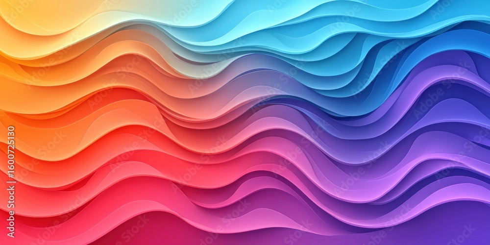 Poster Abstract gradient background. Abstract blurred gradient background colours with dynamic effect. Soft motion blur. Colorful fluid shapes. Vivid gradient texture. Smooth abstract waves. Copy space.