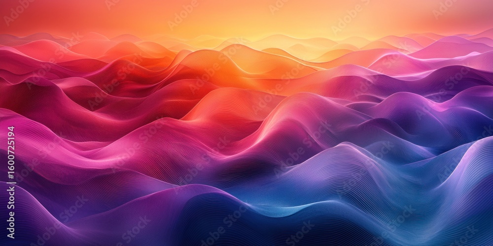 Poster Abstract gradient background. Abstract blurred gradient background colours with dynamic effect. Soft motion blur. Colorful fluid shapes. Vivid gradient texture. Smooth abstract waves. Copy space.