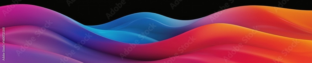 Poster Abstract gradient background. Abstract blurred gradient background colours with dynamic effect. Soft motion blur. Colorful fluid shapes. Vivid gradient texture. Smooth abstract waves. Copy space.