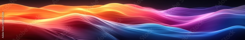 Poster Abstract gradient background. Abstract blurred gradient background colours with dynamic effect. Soft motion blur. Colorful fluid shapes. Vivid gradient texture. Smooth abstract waves. Copy space.