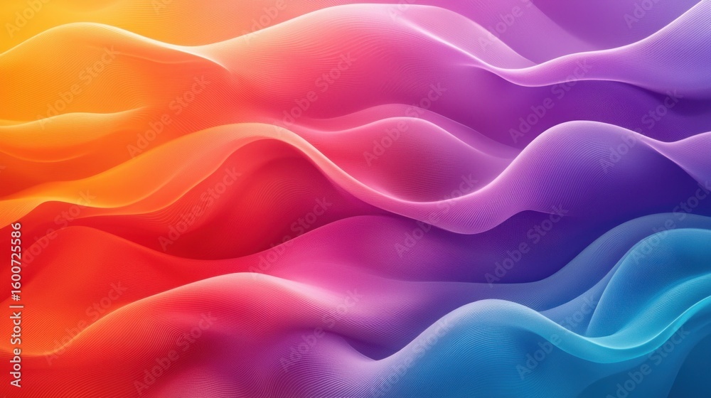 Poster Abstract gradient background. Abstract blurred gradient background colours with dynamic effect. Soft motion blur. Colorful fluid shapes. Vivid gradient texture. Smooth abstract waves. Copy space.