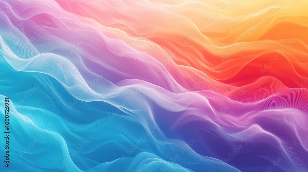 Poster Abstract gradient background. Abstract blurred gradient background colours with dynamic effect. Soft motion blur. Colorful fluid shapes. Vivid gradient texture. Smooth abstract waves. Copy space.