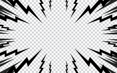 abstract pop art manga comic background with thunder illustration.