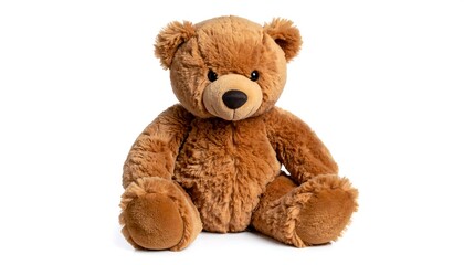 Plush teddy bear, brown color, sitting