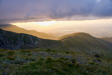 sunset in the mountains, Scara Saddle, Fagaras Mountains, Romania 