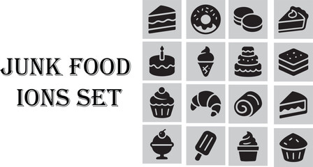 Junk Food Icons Set