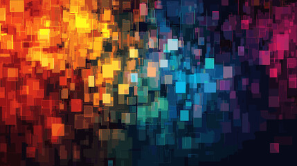 Fototapeta premium Colorful glitch vector background with abstract pixelated design 