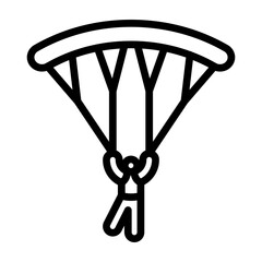 Paragliding Vector Line Icon Design