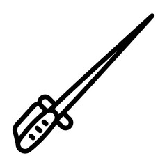 Fencing Sword Vector Line Icon Design
