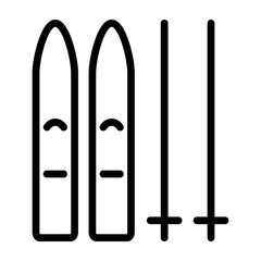 Snowboarding Vector Line Icon Design