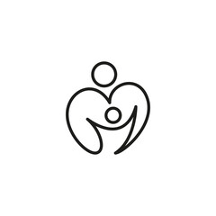 family love care logo with line art design style