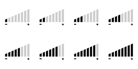 Volume vector icons. Volume sign vector illustration set
